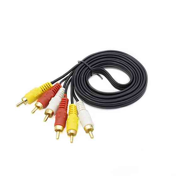 Аудіо відео кабель 3RCA Х 3RCA (тюльпан 3 -тюльпан 3), 1.5 м (в пакеті) 4231 Дніпро