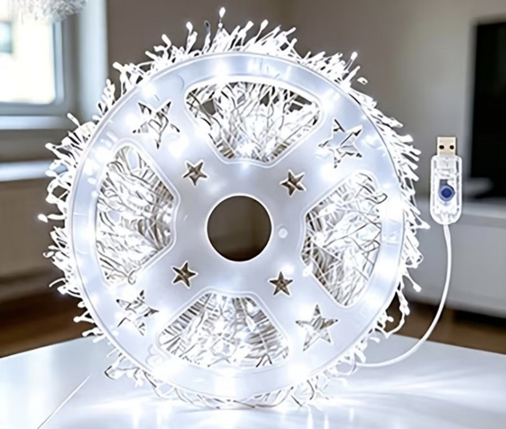 Гірлянда-бахрома 30 м 1000 led з usb Холодний білий (0926) Сміла - фото 3