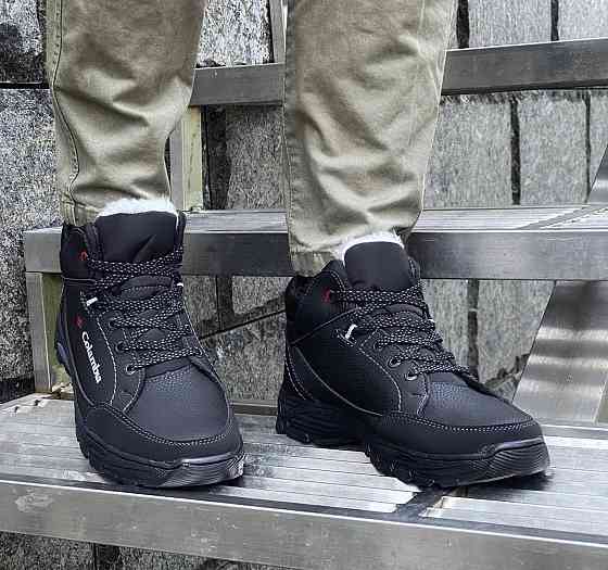 Ботинки ЗИМНИЕ Мужские Кроссовки на Меху Чёрные (размеры: 40) Видео Обзор Днепр