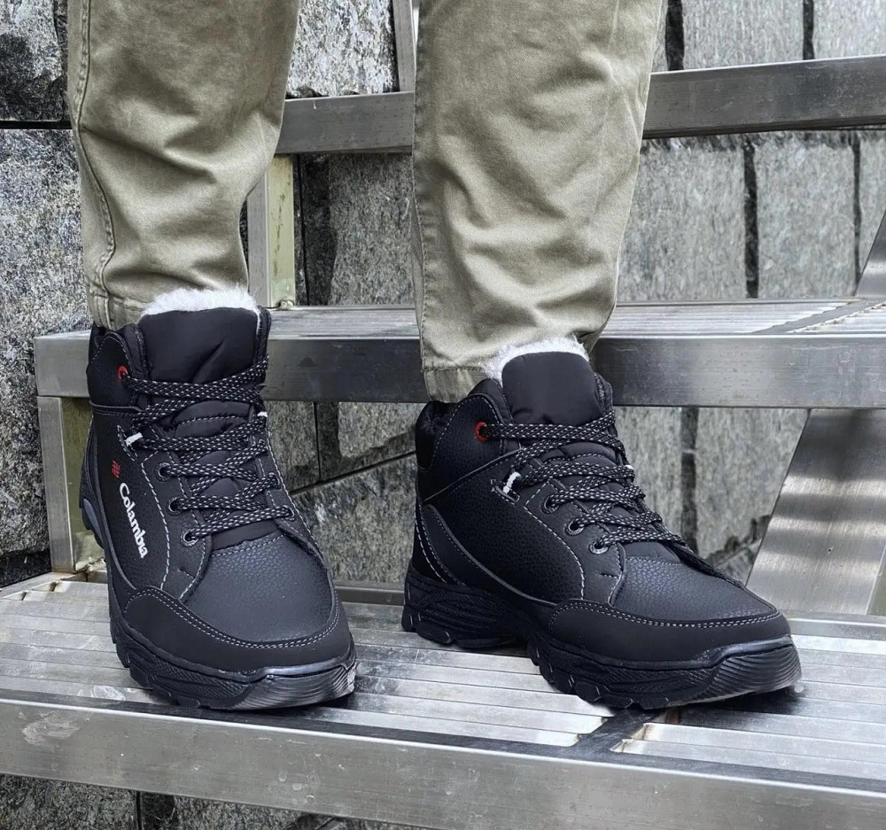 Ботинки ЗИМНИЕ Мужские Кроссовки на Меху Чёрные (размеры: 40) Видео Обзор Днепр - изображение 2