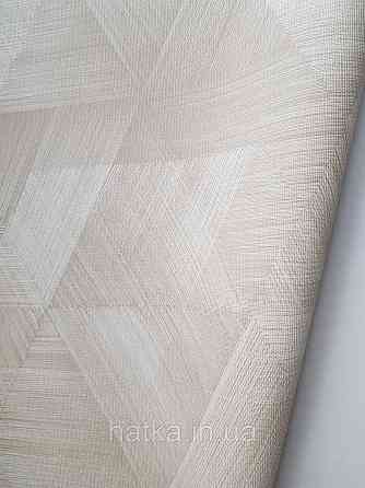 Шпалери метрові вінілові на флізеліні Sintra Vila геометрія фігури трикутники 3д світло-коричневі 535639 Київ