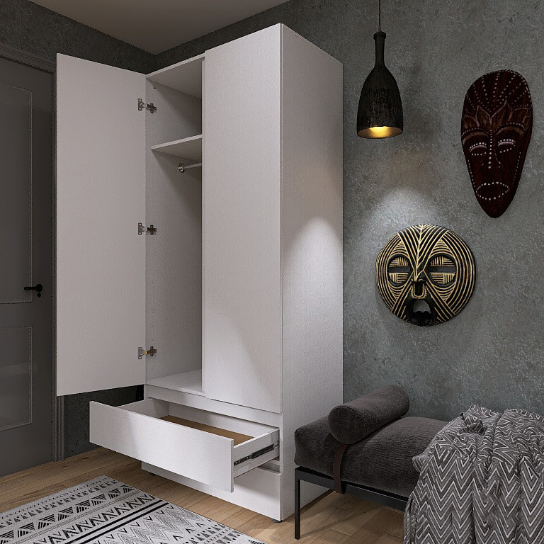 Шкаф двухдверный Эверест ШЛ-2 Лайт Нимфея Альба (DTM-4676) Днепр - изображение 7