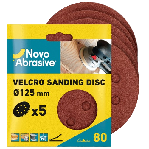 Круг самозачіпний d225мм P240 з отворами GLS5  5 шт/уп NovoAbrasive Житомир