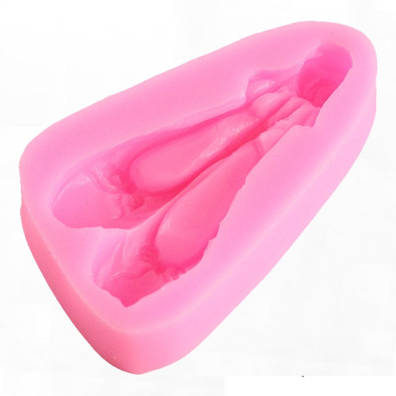 Молд силиконовый Пуанты 65 на 34 мм розовый Киев - изображение 4