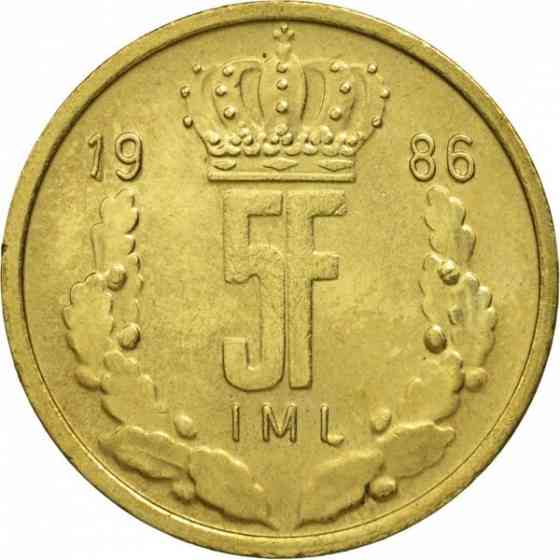 Монета 5 франков. 1986 год, Люксембург Полтава