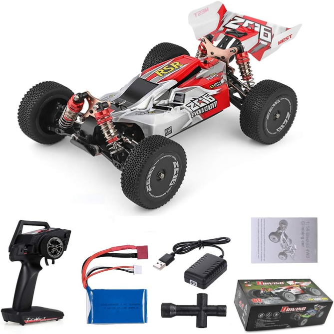 Швидкісна баггі на р/к WLtoys 144001 60 км/год 1:14: алюмінієве шасі, 4WD, масляні амортизатори, повний привід Київ - фото 8