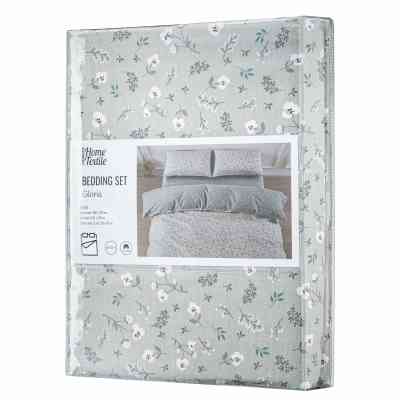 Постільна білизна Ardesto Gloria сатин дрібні квіти, сірий євро 200х220 (ART2022SS) Вінниця