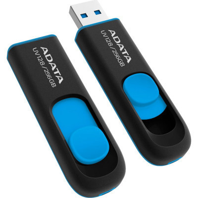 USB флеш накопитель ADATA 256GB UV128 Black/Blue USB 3.2 (AUV128-256G-RBE) Винница - изображение 3