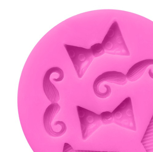 Силиконовый молд Усы и галстуки 55 мм розовый Киев - изображение 4