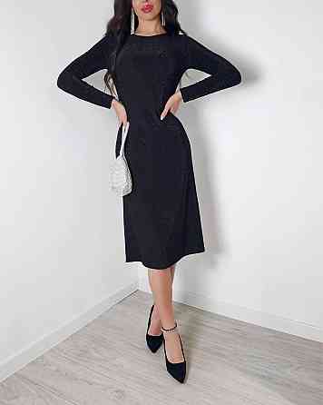 Женское романтичное праздничное платье миди из люрекса Одесса