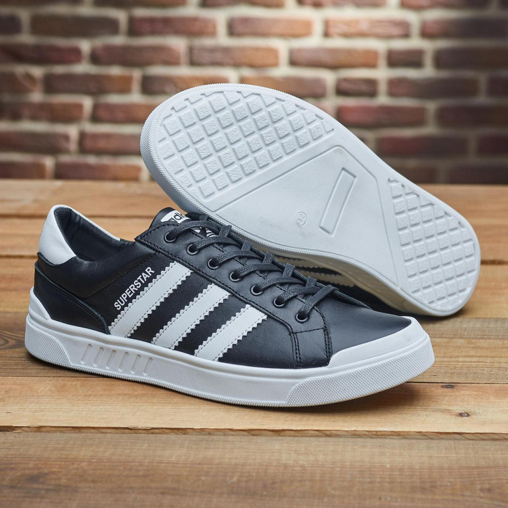 Чоловічі шкіряні кросівки М-144 чер.бел Харьков - изображение 4