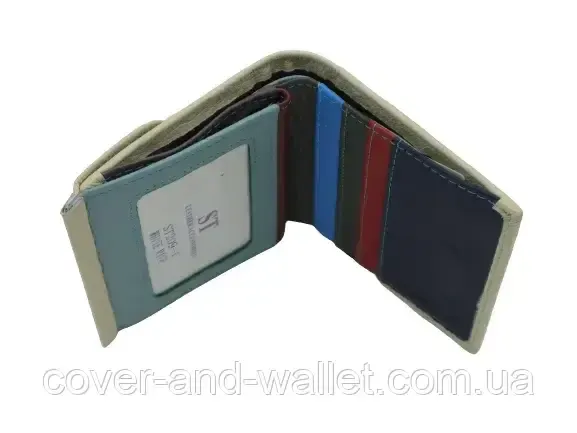 Маленький женский кожаный кошелек белого цвета на магнитах ST Leather Киев - изображение 6