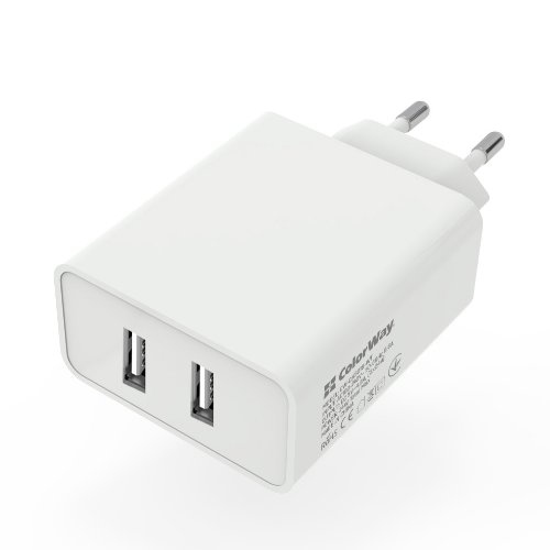 Зарядний пристрій мережевий 2USB 4,8А білий ColorWay CW-CHS016-WT Житомир
