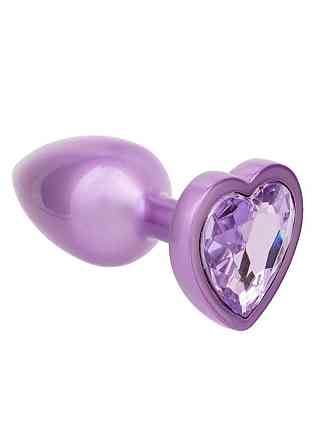Анальная пробка CalExotics Diamond Heart Plug Small, фіолетова, 5,7 × 3,2 см Sex Aura Київ