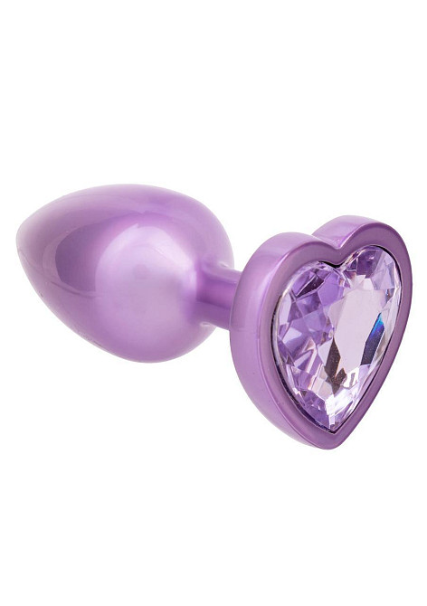 Анальная пробка CalExotics Diamond Heart Plug Small, фіолетова, 5,7 × 3,2 см Sex Aura Київ - фото 2