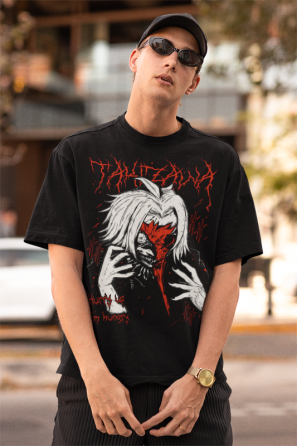 Футболка аниме Токийский гуль оверсайз (S/M/L) Черний AnimeJ0068 Днепр