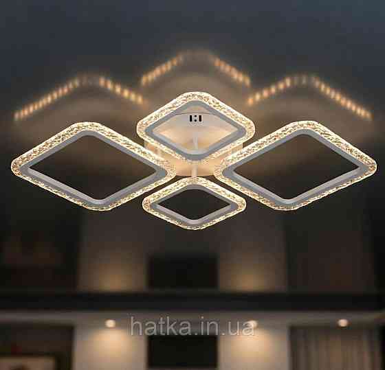 Люстра потолочная светодиодная VALESO Акрил/Металл Белый 84W 2966/2+2 Киев