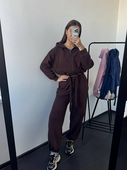 Жіночий теплий прогулянковий костюм двійка: худі і штани двосторонній полар фліс Одеса - фото 5