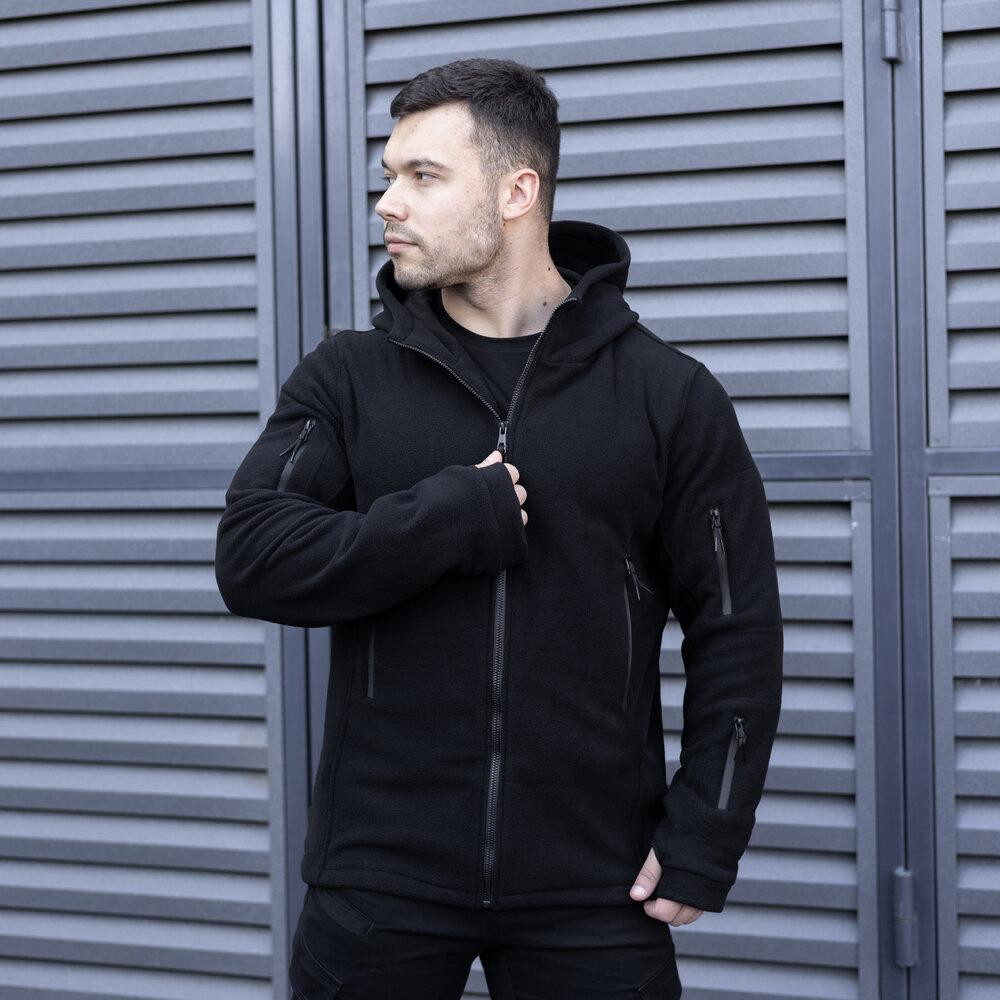 Толстовка мужская флисовая на молнии Pobedov Explorer черная Киев - изображение 5