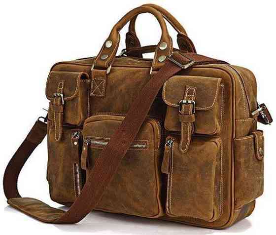 Сумка мужская Vintage 14051 в винтажном стиле Коричневая Киев
