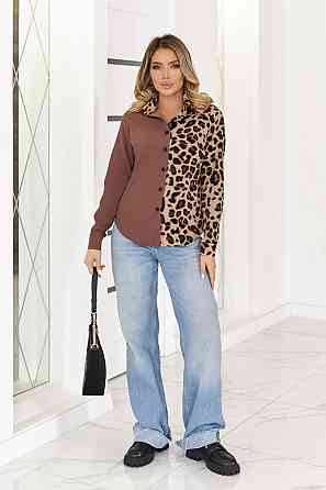 Елегантна блуза з леопардовим принтом "Sanna" | Норма і батал Київ