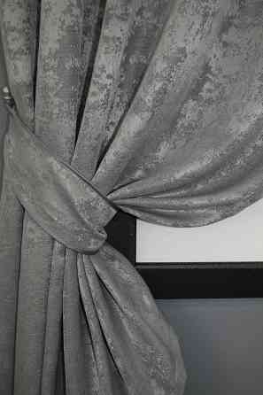 Комплект коротких штор VR-Textil Жаккард Sultan YL № 1212ш Серый 130х170 см 2 шт (35-0072) Киев