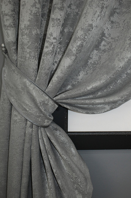 Комплект коротких штор VR-Textil Жаккард Sultan YL № 1212ш Серый 130х170 см 2 шт (35-0072) Киев - изображение 3