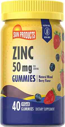 Zinc (Natural Mixed Berry), 50 mg (per serving), 40 Vegan Gummies Луцьк