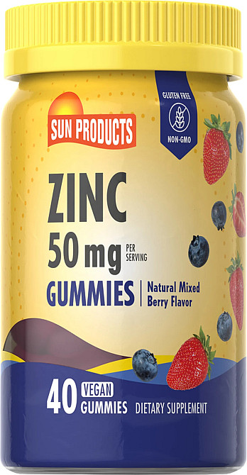 Zinc (Natural Mixed Berry), 50 mg (per serving), 40 Vegan Gummies Луцьк - фото 1