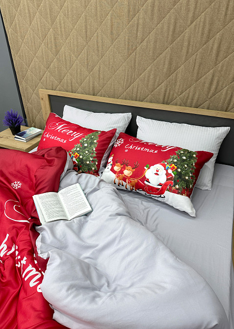 Комплект постільної білизни Фланель, Epico Євро 200х220 з Різдвяним принтом (88-202) Київ - фото 6