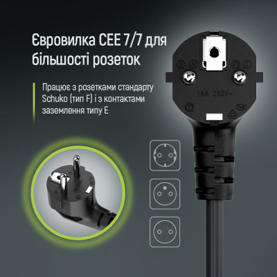 Кабель питания C13 1.8m black ColorWay (CW-CBP082-BK) Винница - изображение 2