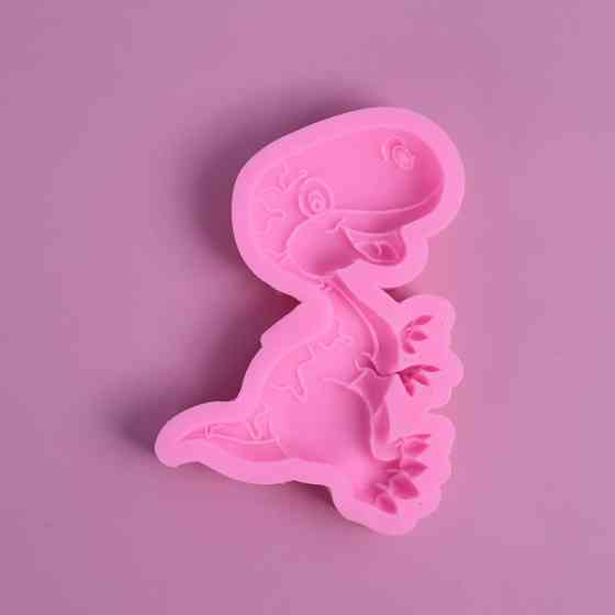 Молд силіконовий Динозавр 95 на 66 мм рожевий Київ