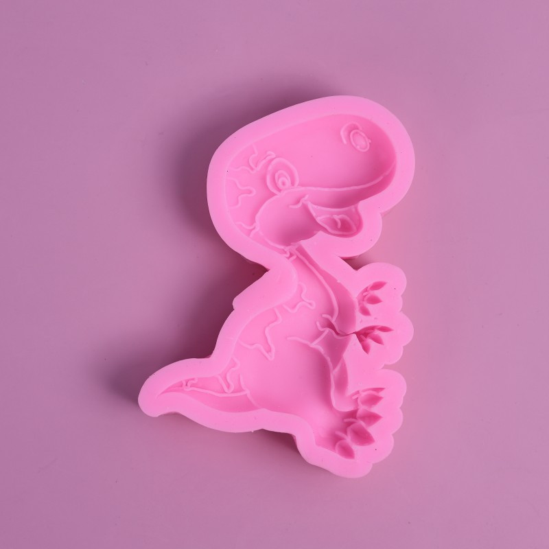 Молд силиконовый Динозавр 95 на 66 мм розовый Киев - изображение 3