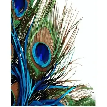 Набір для розпису по номерах Пір'я павича Strateg розміром 40х50 см (GS1361), шт Киев - изображение 1