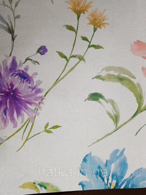 Шпалери вінілові на флізелін Marburg Shades квіти прованський стиль бузкові сині коричневі червоні на білому Київ - фото 2