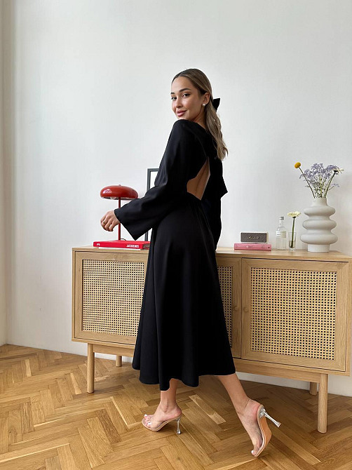 Жіноча романтична сукня з відкритою спиною Чорний Одеса - фото 7