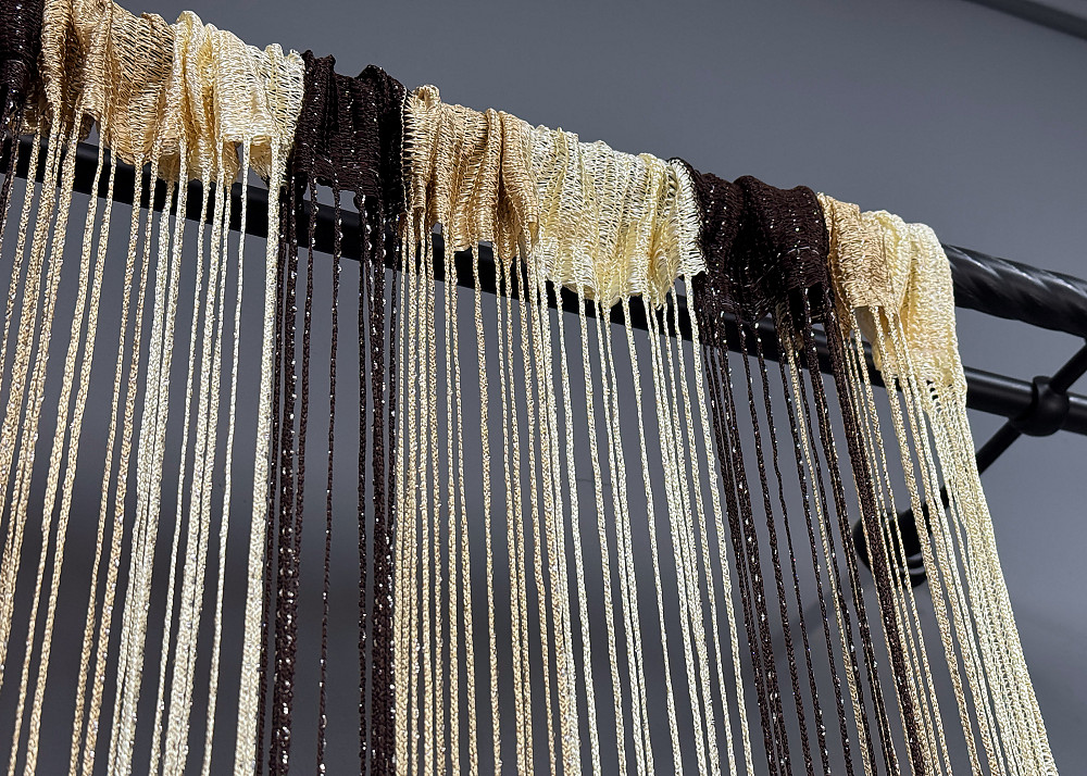 Штори-нитки "Кісея" з люрексом Венге з бежевим і кремовим 300х300см 1 шт (61-085) Київ - фото 7