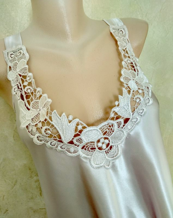 Жіноча атласна нічнушка Jasmin (Білий) 3XL Київ