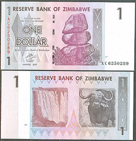 ЗИМБАБВЕ 1 доллар 2007г. UNC Полтава - изображение 1