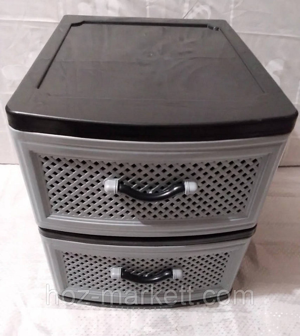Комод пластиковий тумба на 2 ящики сірий Харків - фото 3