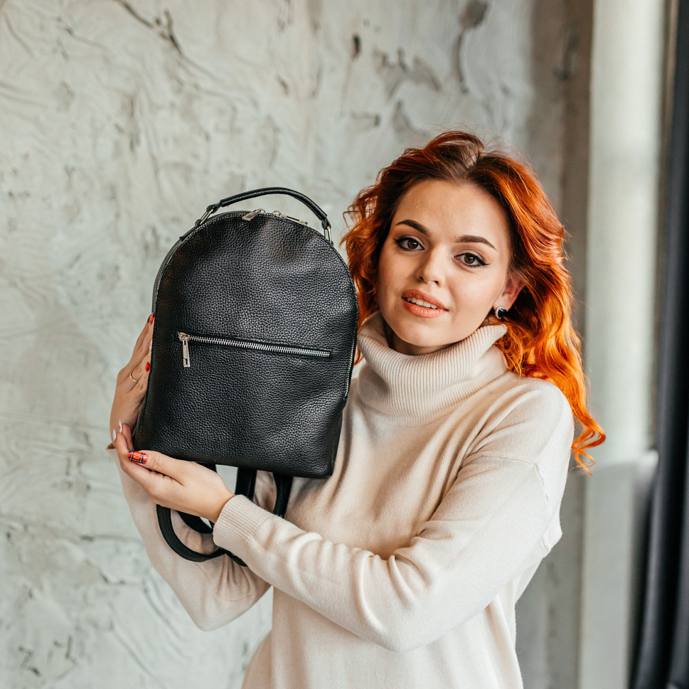 Жіночий рюкзак з натуральної шкіри Montana, стильний рюкзак міський чорнийMasterSem Київ - фото 2