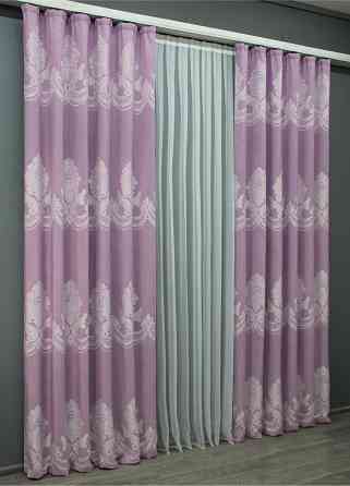 Комплект готовых штор VR-Textil Жаккард 1408ш сиреневый 150х270 см 2 шт (33-0273) Киев