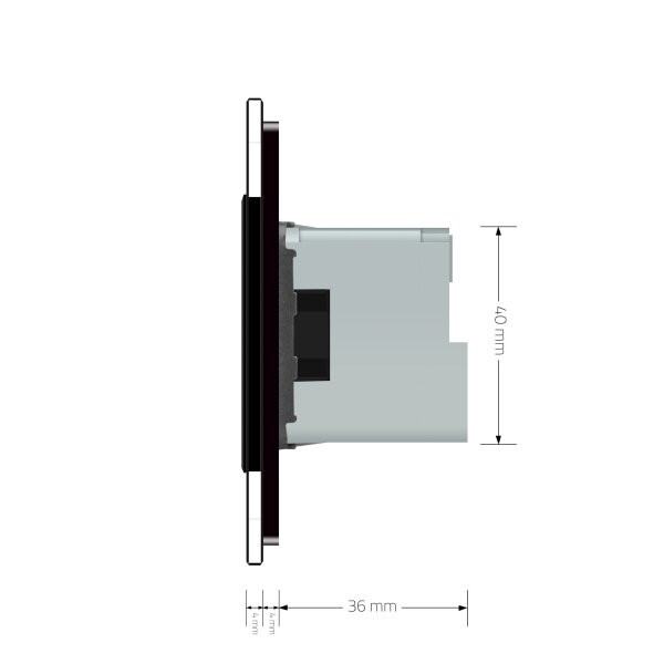 LIVOLO Розумна розетка EC з заземленням LIVOLO чорна матова скло Коломия - фото 2