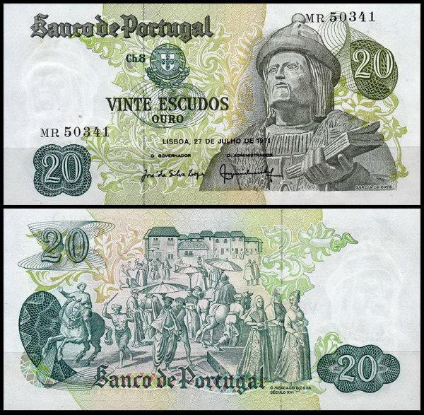 Португалія Portugal 20 escudos 1971 Pick 173 UNC Полтава - фото 1