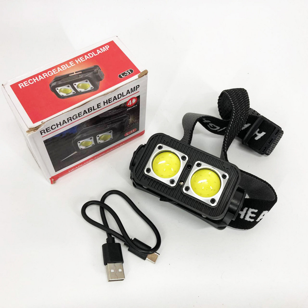 Налобный фонарь с креплением на голову K372-2COB, Фонарик на голову для роботы, Налобный фонарь яркий LI-58 Киев - изображение 1