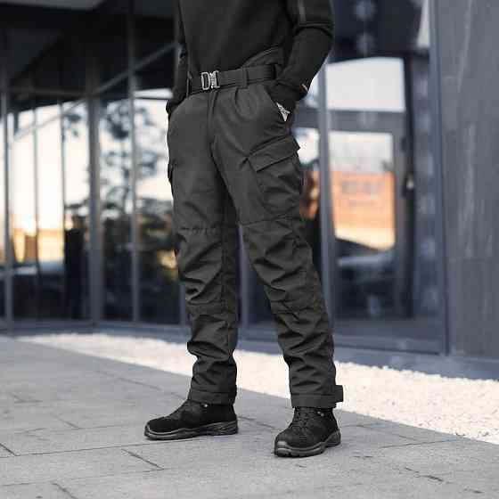 Мужские ватные зимние штаны Pobedov Fight. Черные зимние мужские зимние брюки Киев