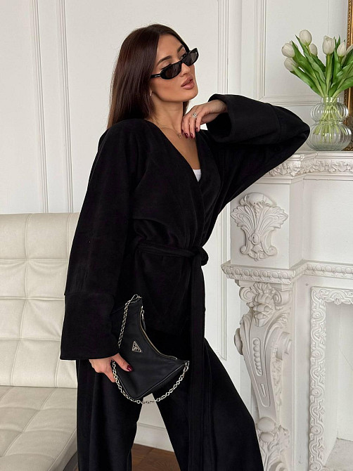 Жіночий костюм з двостороннього турецького флісу Чорний 42/46 Харків - фото 2