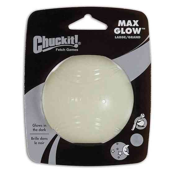 Мячик для собак Chuckit! Max Glow Ball игрушка светящийся во тьме, размер М (6,5 см) Винница