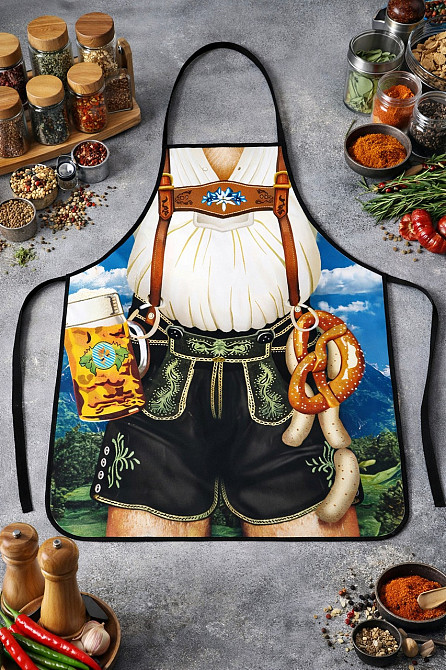 Фартук с приколом мужской кухонный в немецком стиле Oktoberfest 75 на 60 см разноцветный Киев - изображение 5