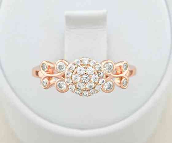 Кольцо Xuping 14652, 18 размер (ширина 7мм), белые фианиты, позолота РО Киев